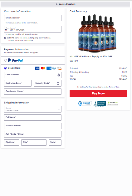 NuNerve order page